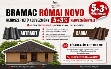 Bramac Római Novo tetőcserép 5+3% kedvezménnyel – Azonnal készletről!